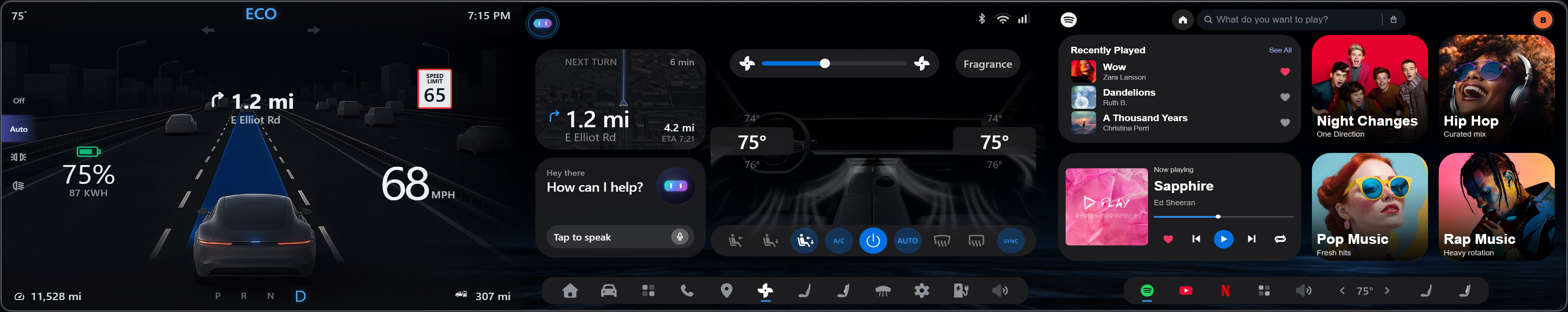 Climate control tab interface
