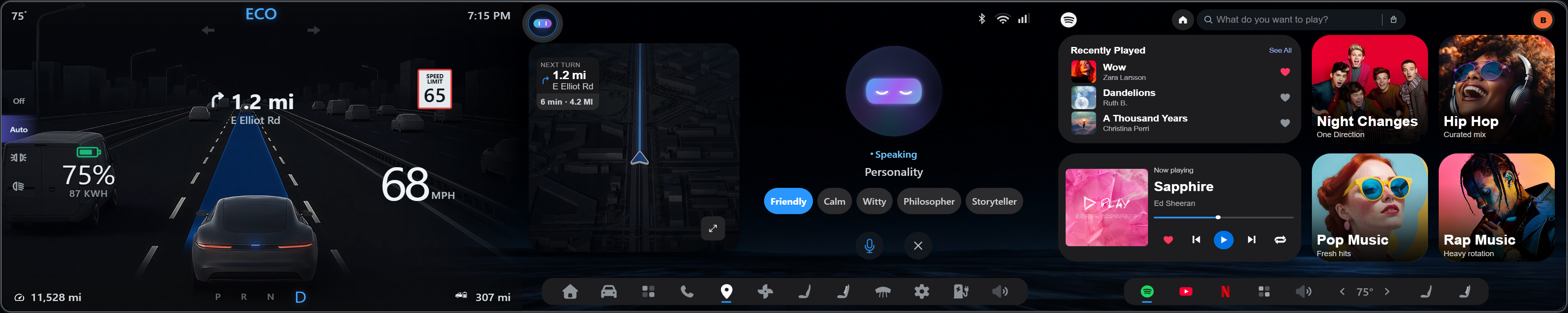 Nova AI Assistant open in the automotive HMI