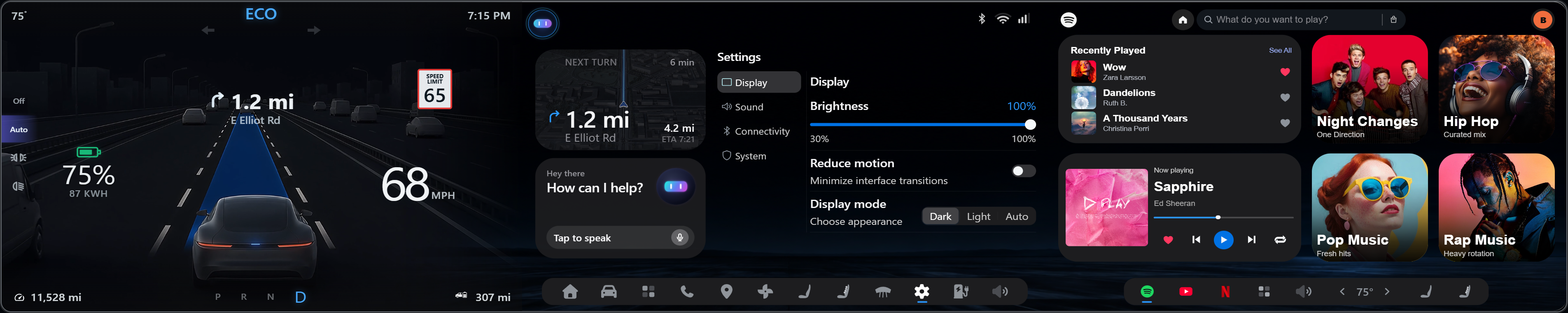 Driver settings and entertainment app library